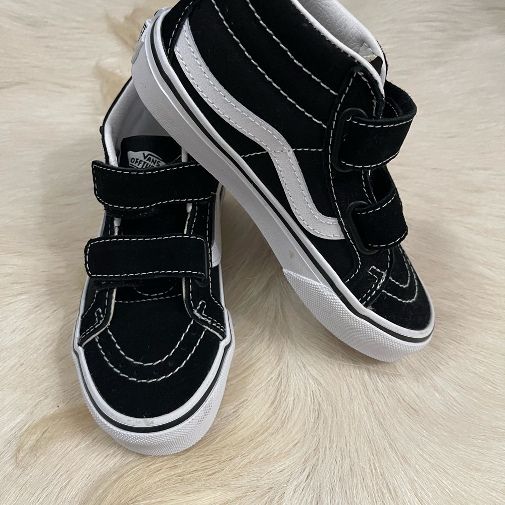 Vans Off the Wall Kids Black High Top Shoes